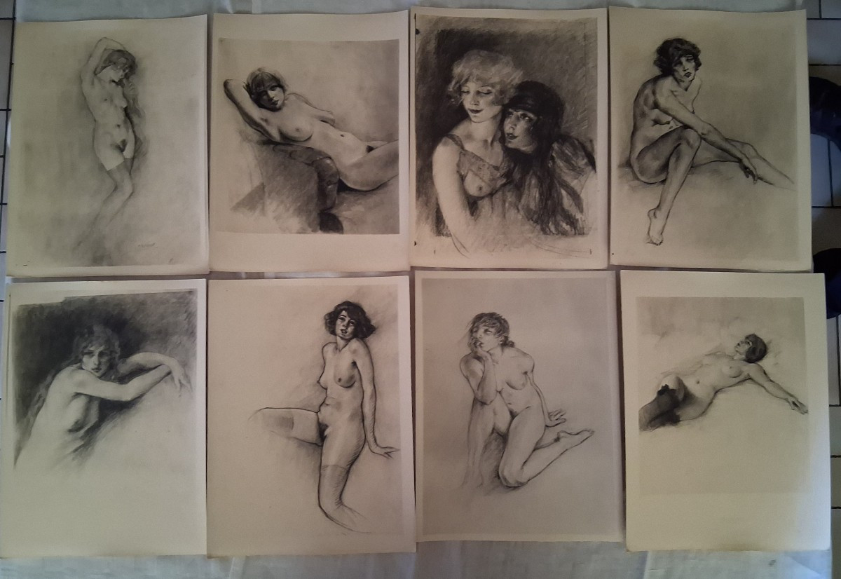 Erotica / Ensemble de 59 Gravures