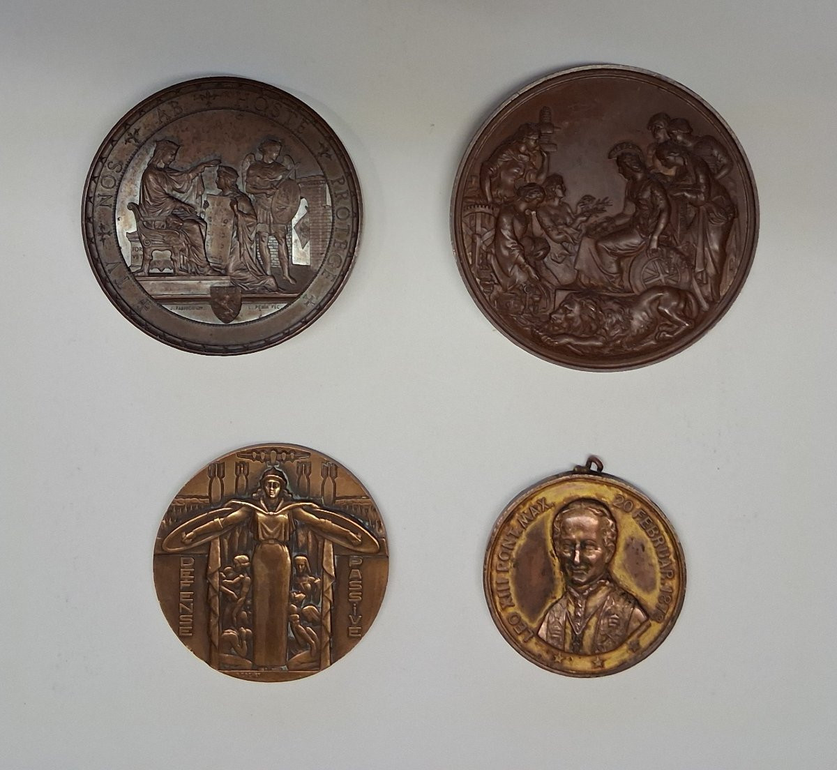 Set Of 4 Bronze Medals / 19th Century-photo-6