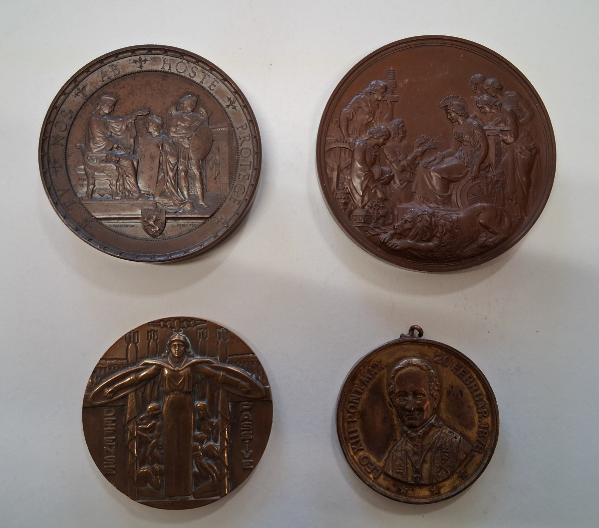 Set Of 4 Bronze Medals / 19th Century