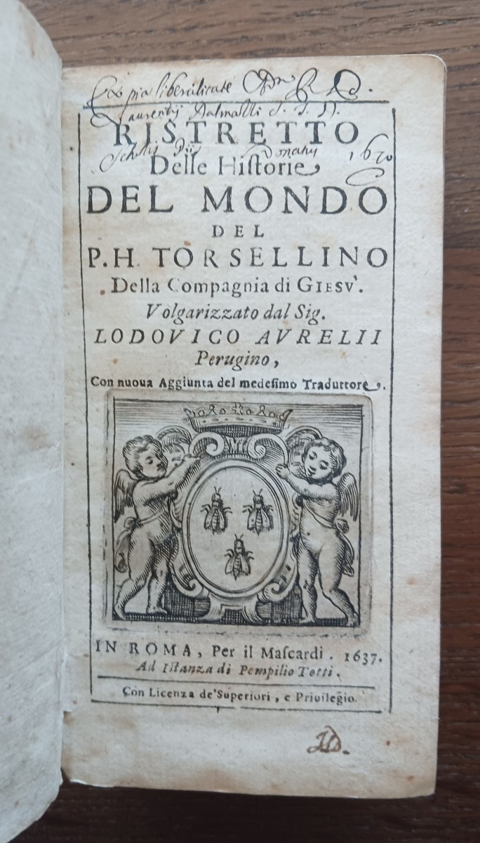 Un recueil d'histoire du monde  /  Torsellino- Aurelii  /  1637