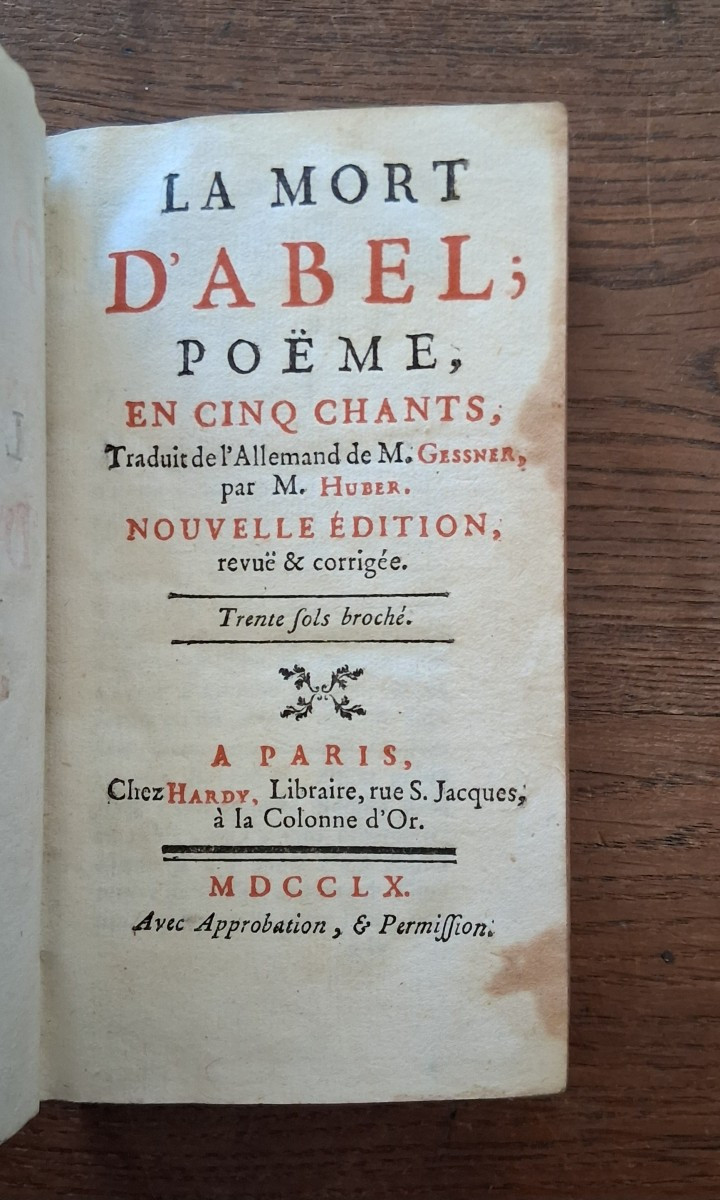 La Mort d'Abel / Gessner  /1760
