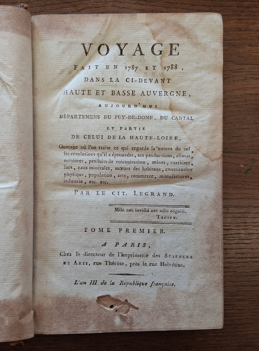 Journey Made In 1787 And 1788 In The Former Upper And Lower Auvergne / 1794-photo-2