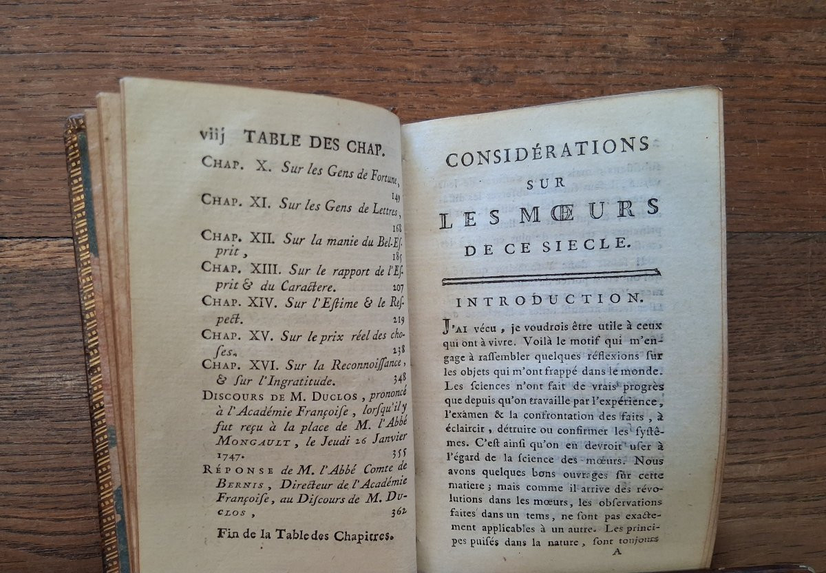 Considérations sur les moeurs de ce siècle par Duclos /  1784-photo-3