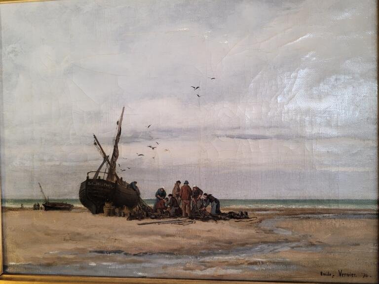 Vernier Emile /  retour de pêche à Berck  /  XIXème-photo-2