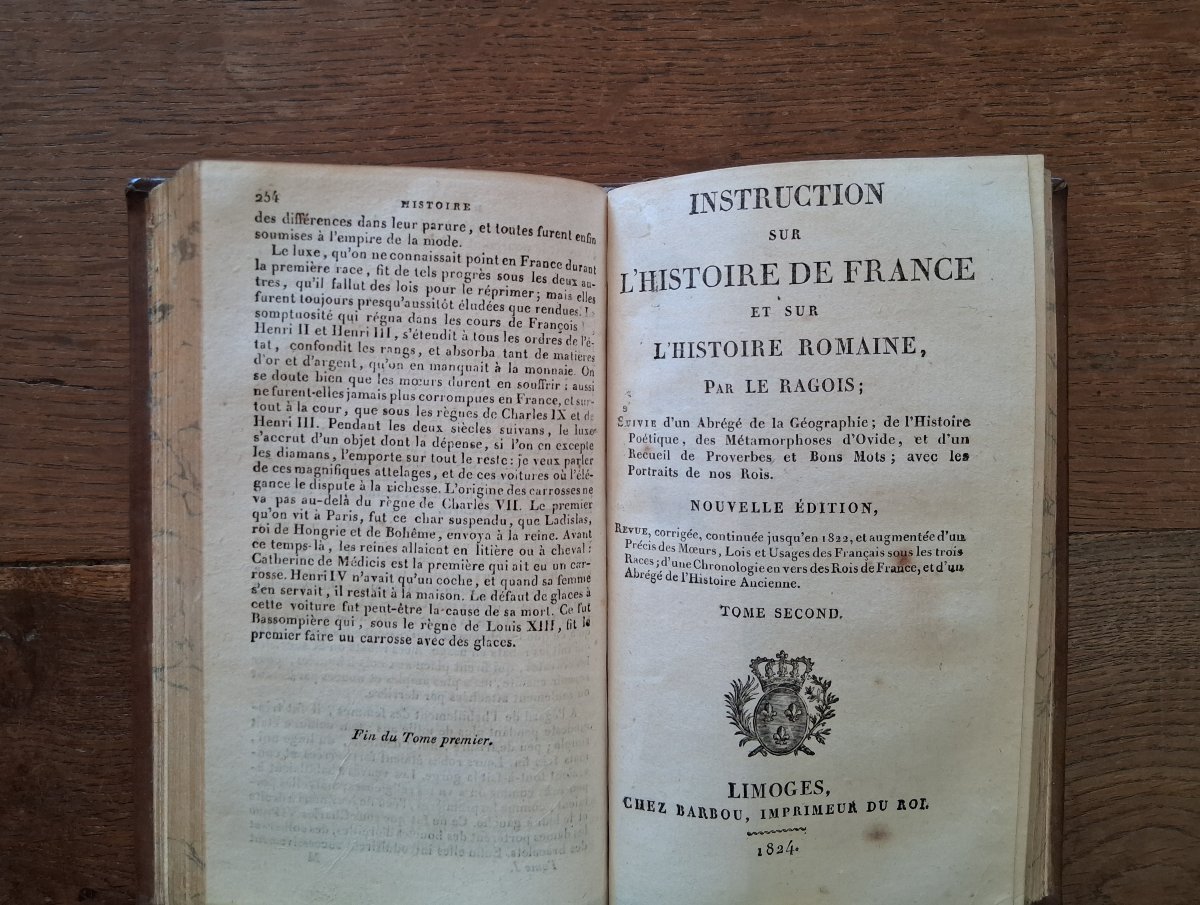 Instruction sur l'histoire de France et sur l'histoire romaine par Le Ragois  / 1824-photo-2