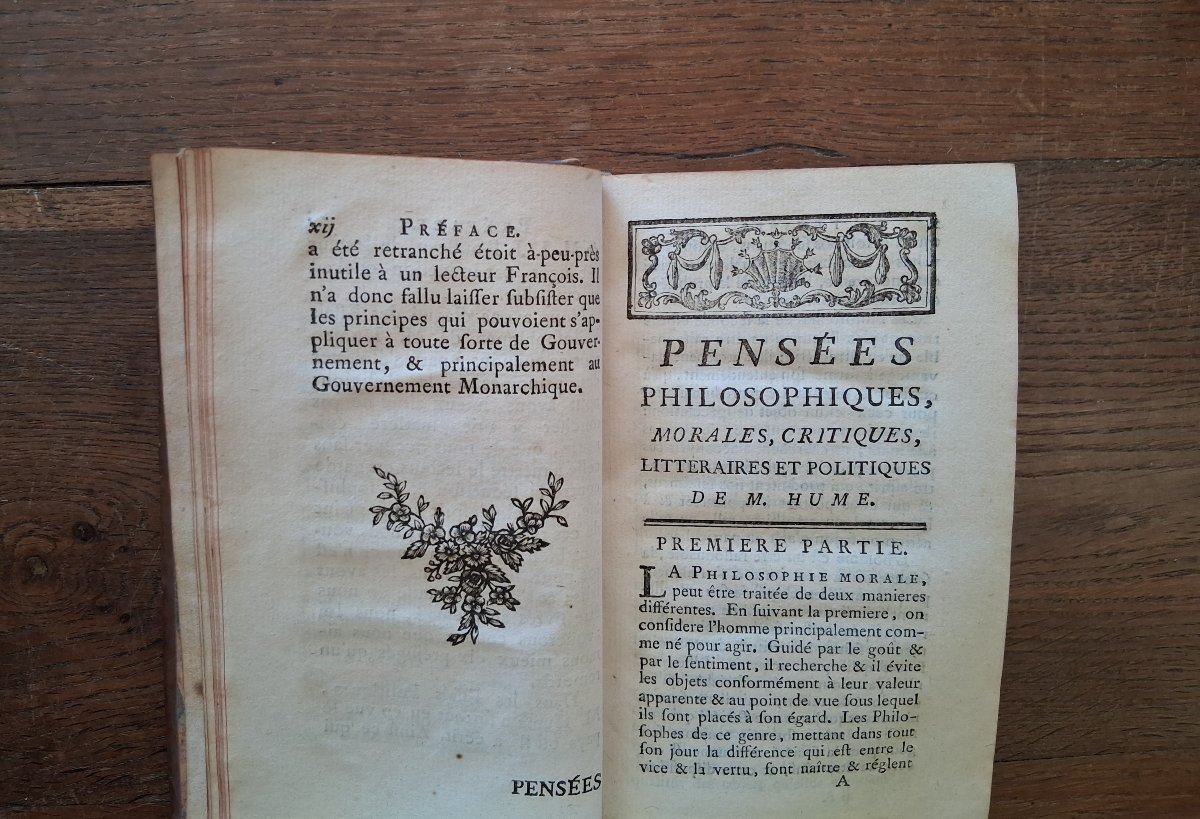 Pensées Philosophiques ,Morales, Critiques, Littéraires et Politiques de M.Hume / 1765-photo-2