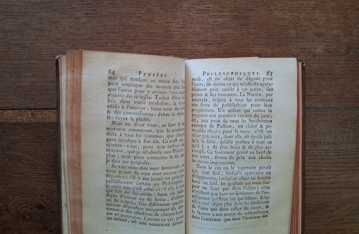 Pensées Philosophiques ,Morales, Critiques, Littéraires et Politiques de M.Hume / 1765-photo-3