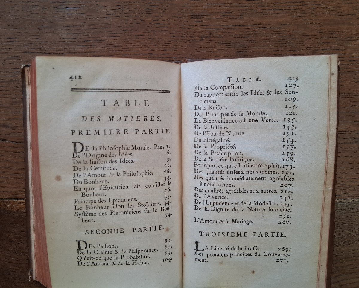 Pensées Philosophiques ,Morales, Critiques, Littéraires et Politiques de M.Hume / 1765-photo-3