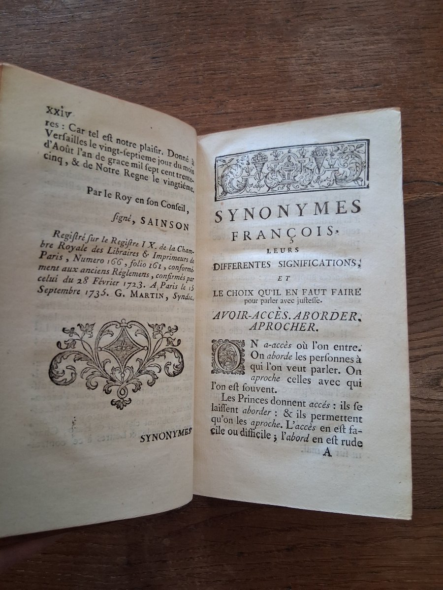 Synonymes Français par l'Abbé Girard  / 1741-photo-2
