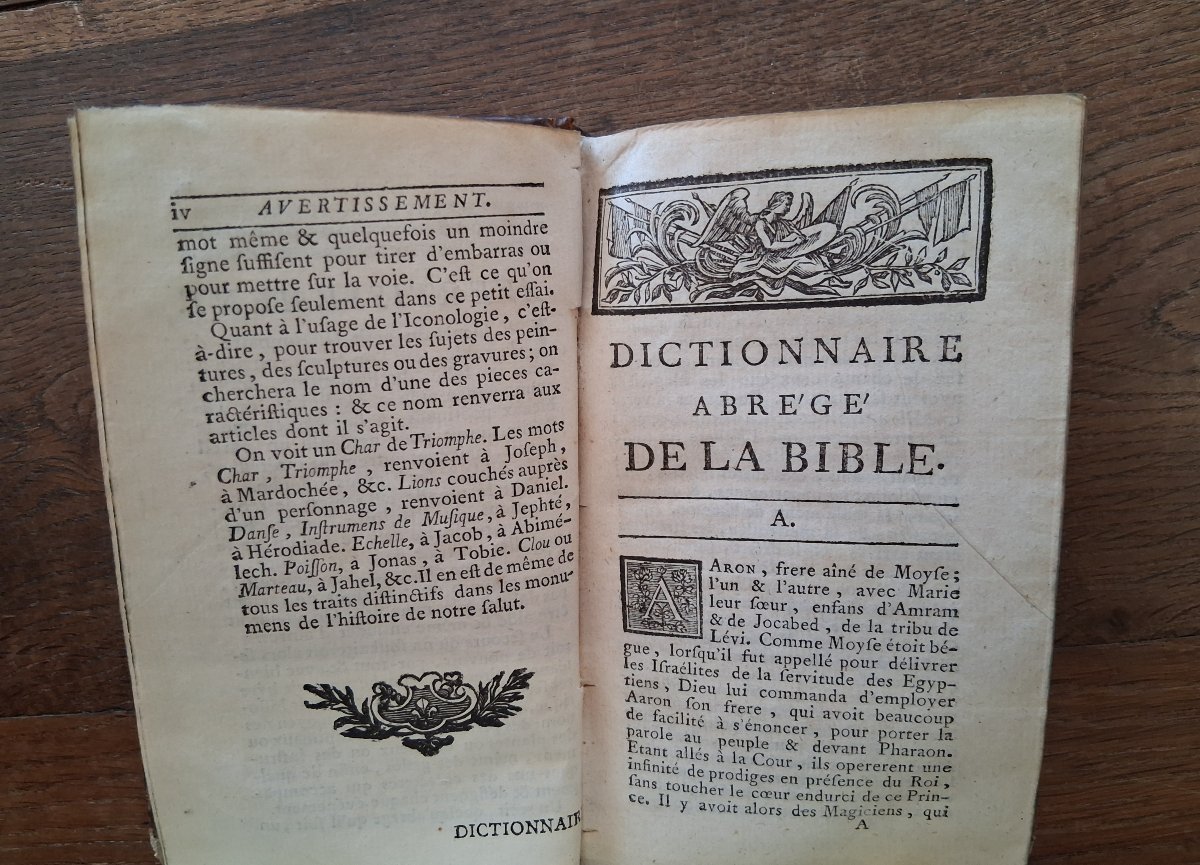 Dictionnaire Abrègé de  la Bible  /1755-photo-2