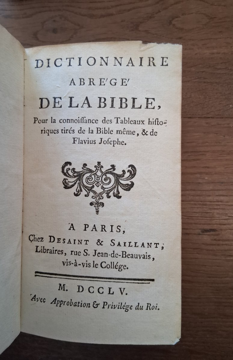 Dictionnaire Abrègé de  la Bible  /1755
