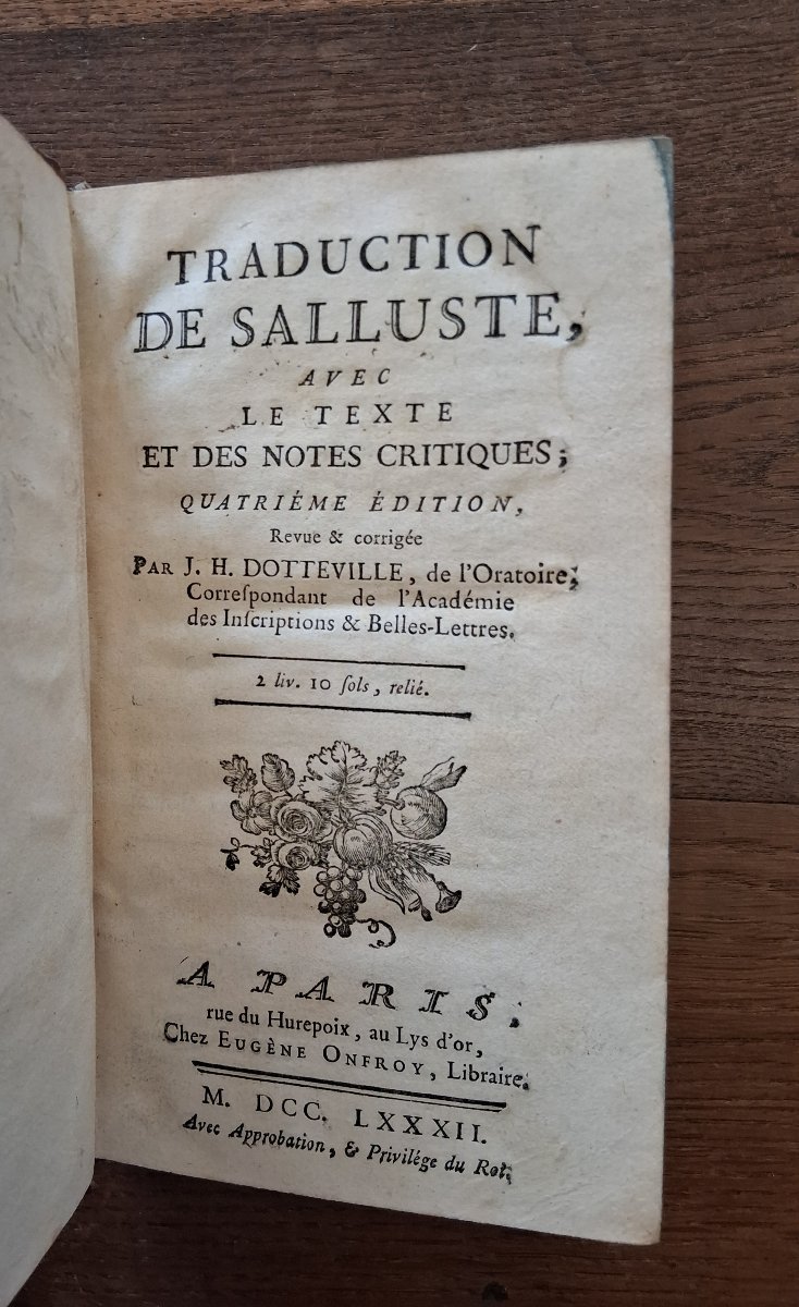 Translation Of Sallust By J. H. Dotteville / 1782