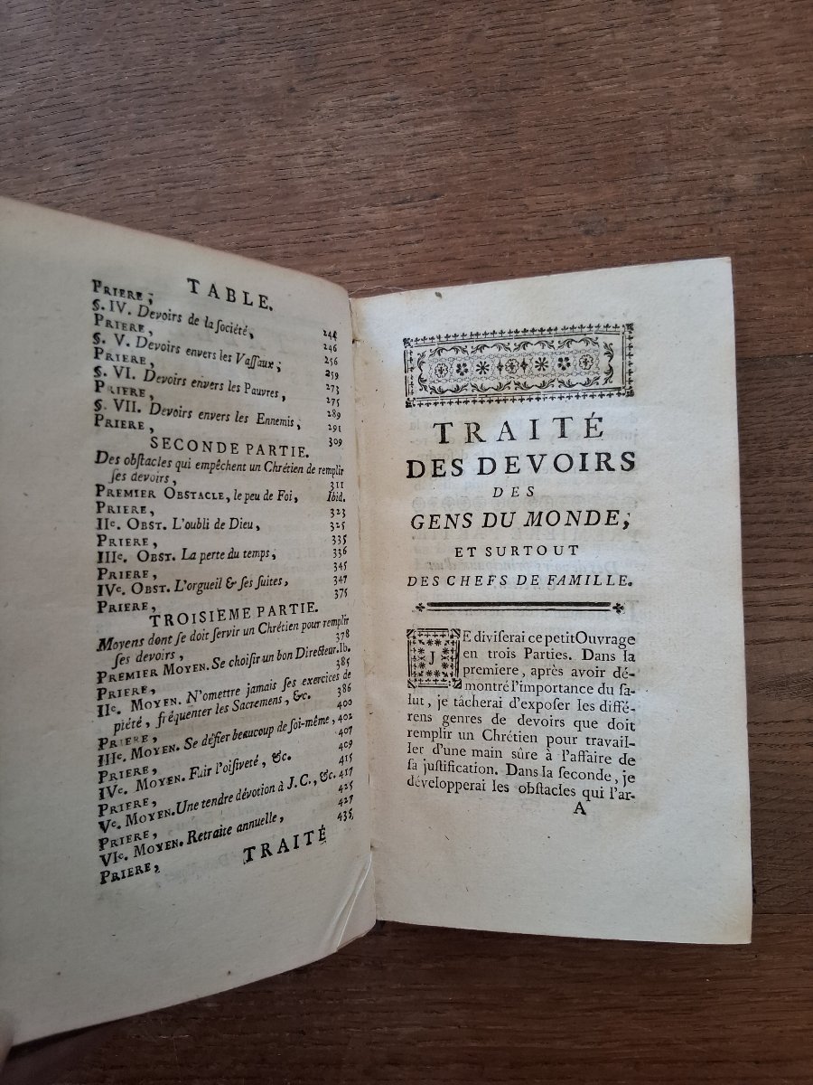 Traité des devoirs des gens du  monde et surtout des chefs de famille par Collet  / 1763 -photo-3