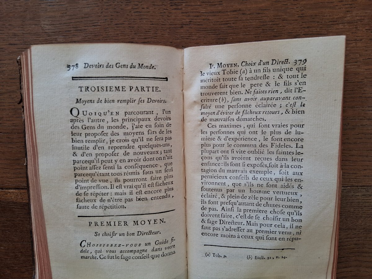 Traité des devoirs des gens du  monde et surtout des chefs de famille par Collet  / 1763 -photo-3