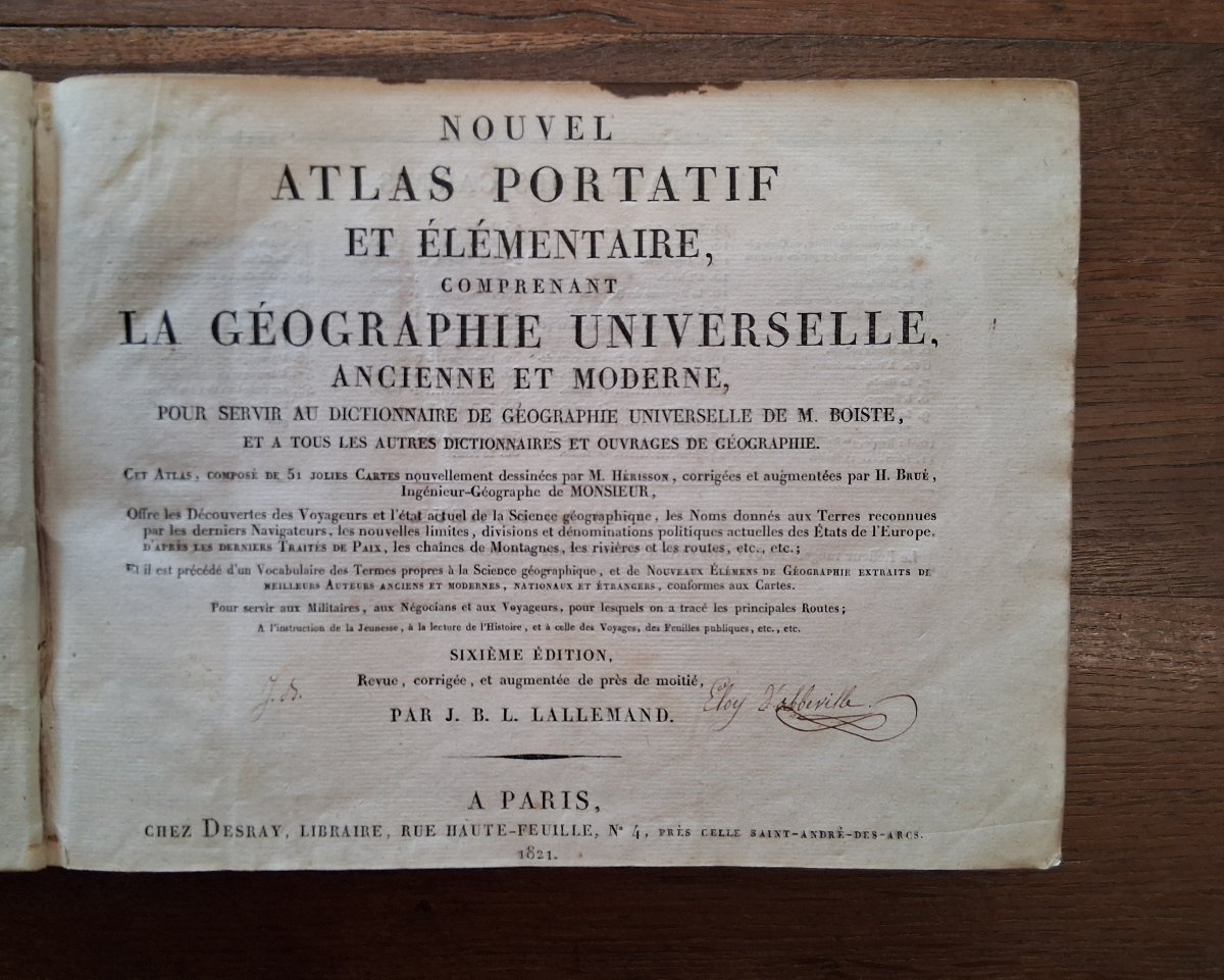 Nouvel Atlas portatif et élémentaire  par Lallemand / 1821
