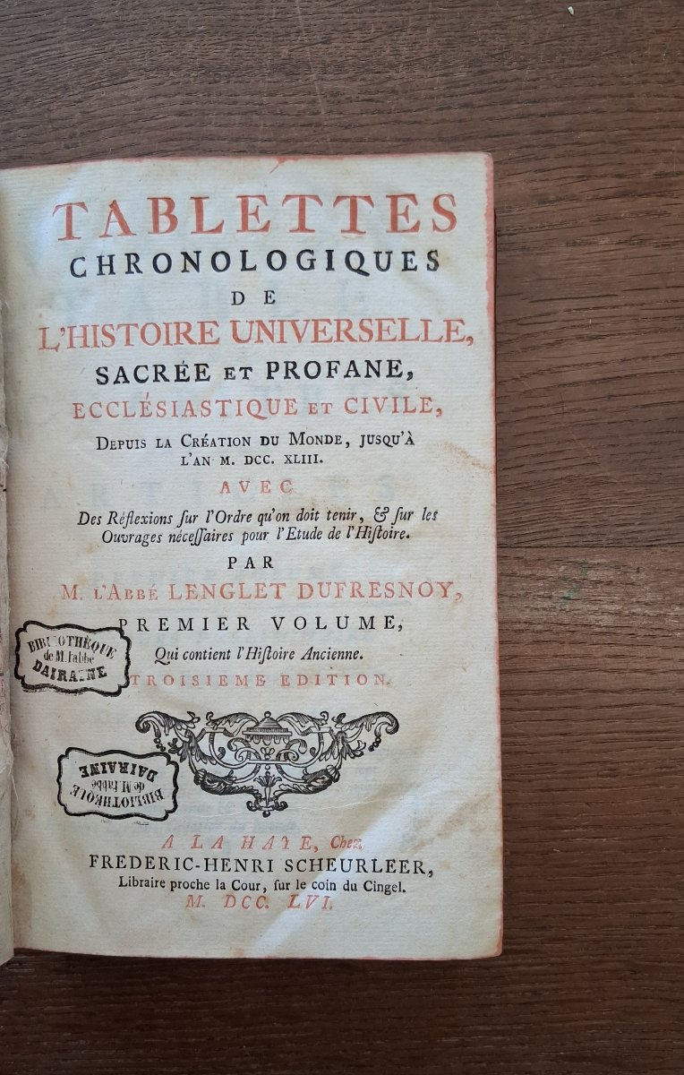 Tablettes chronologiques de l'histoire  universelle  / 1756-photo-2
