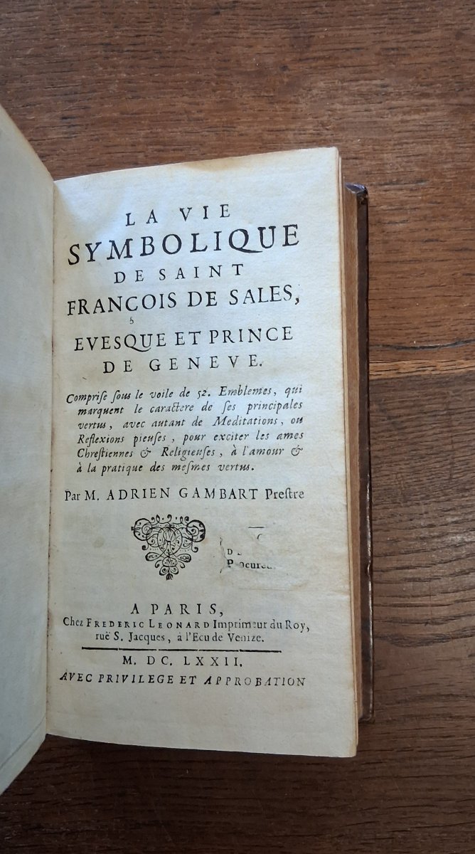La vie symbolique de saint François de Sales  / 1672