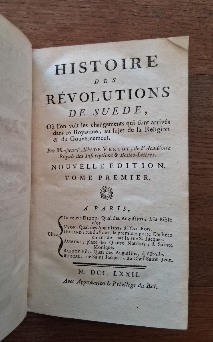 Histoires des révolutions de Suède  / 1772