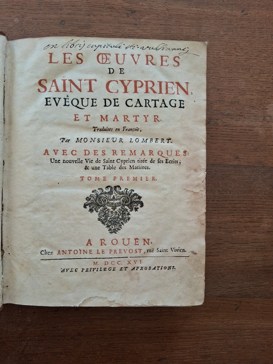 Les oeuvres de Saint Cyprien  / 1716