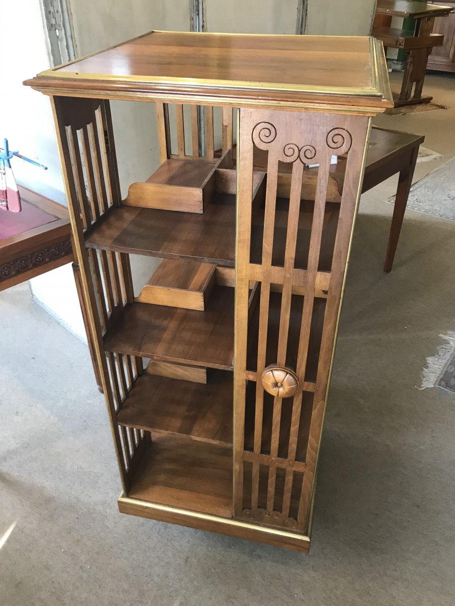 Walnut Revolving Library