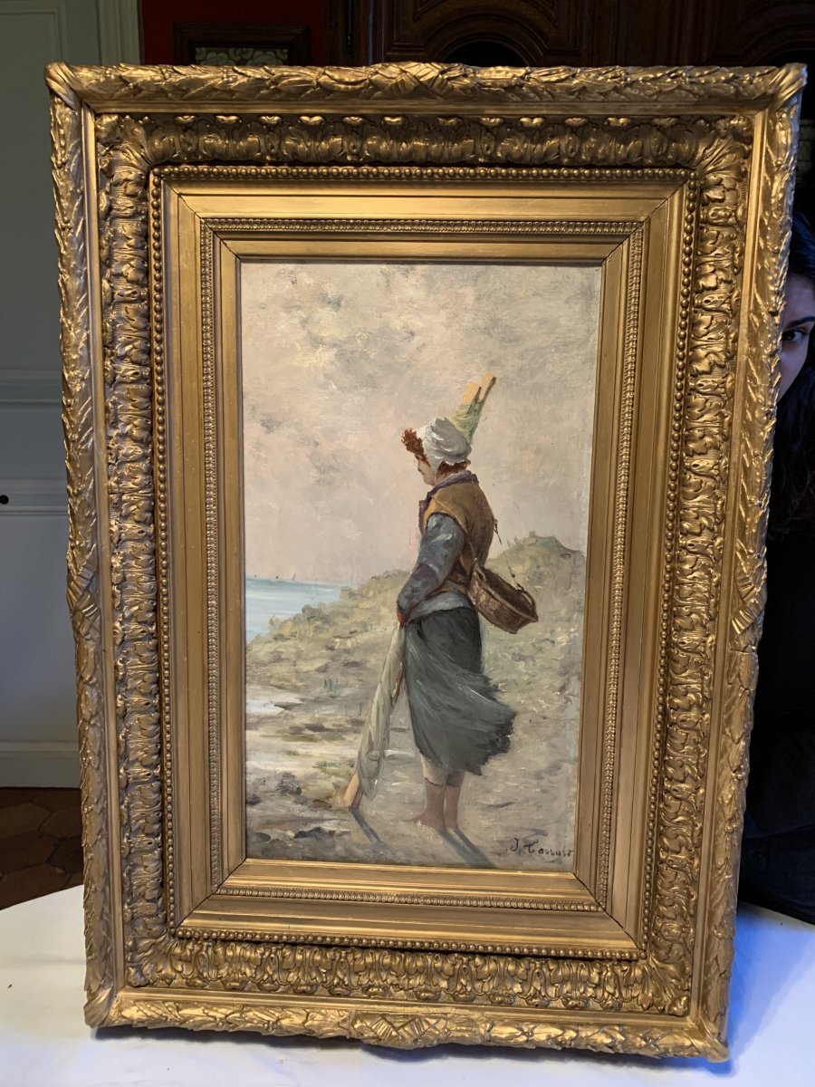 TASSART Jules Edouard "Pêcheuse de crevettes"