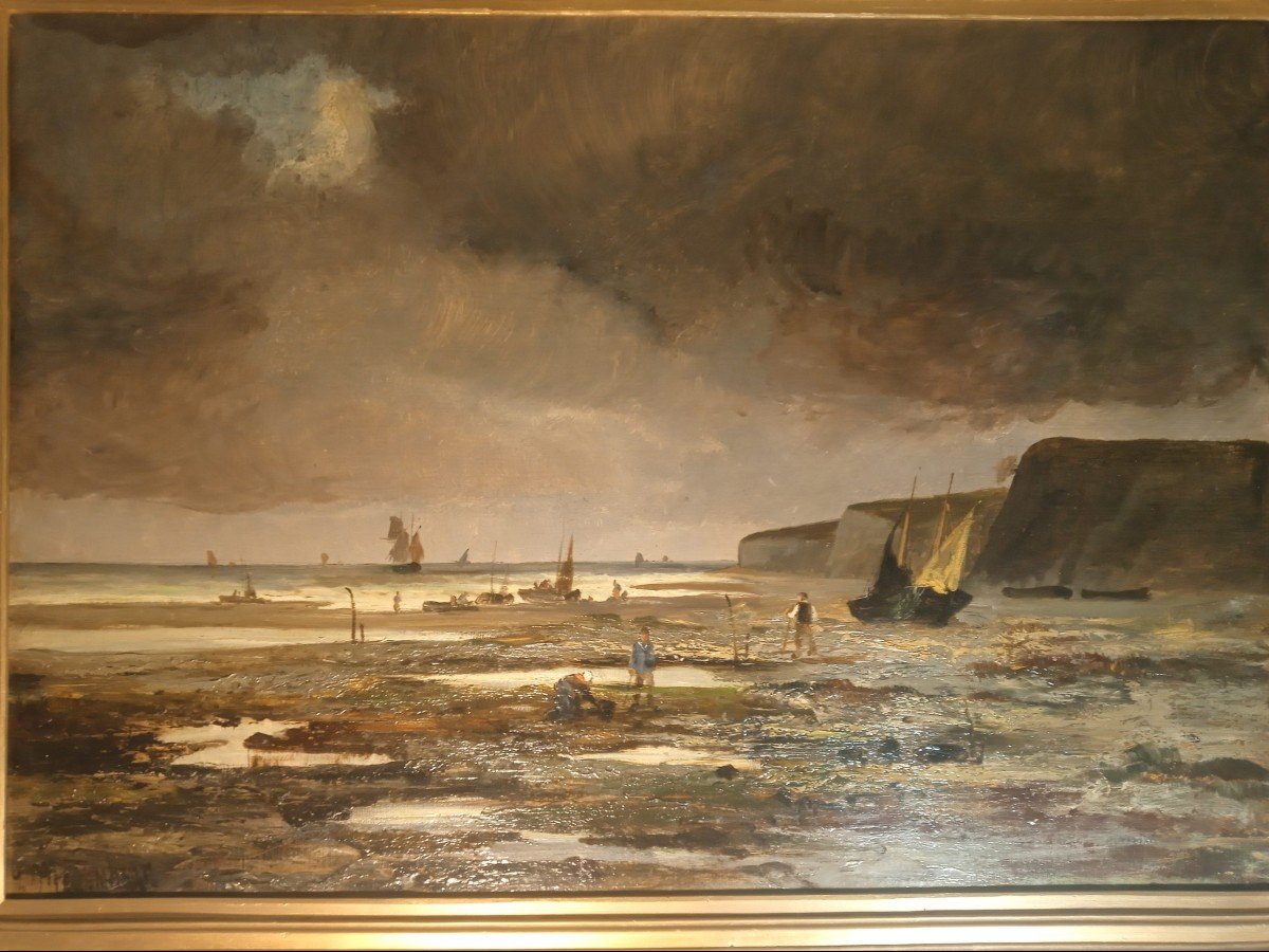 J.meisenberg « scène De Pêche à Pied Sur La Cote D’opale »-photo-3