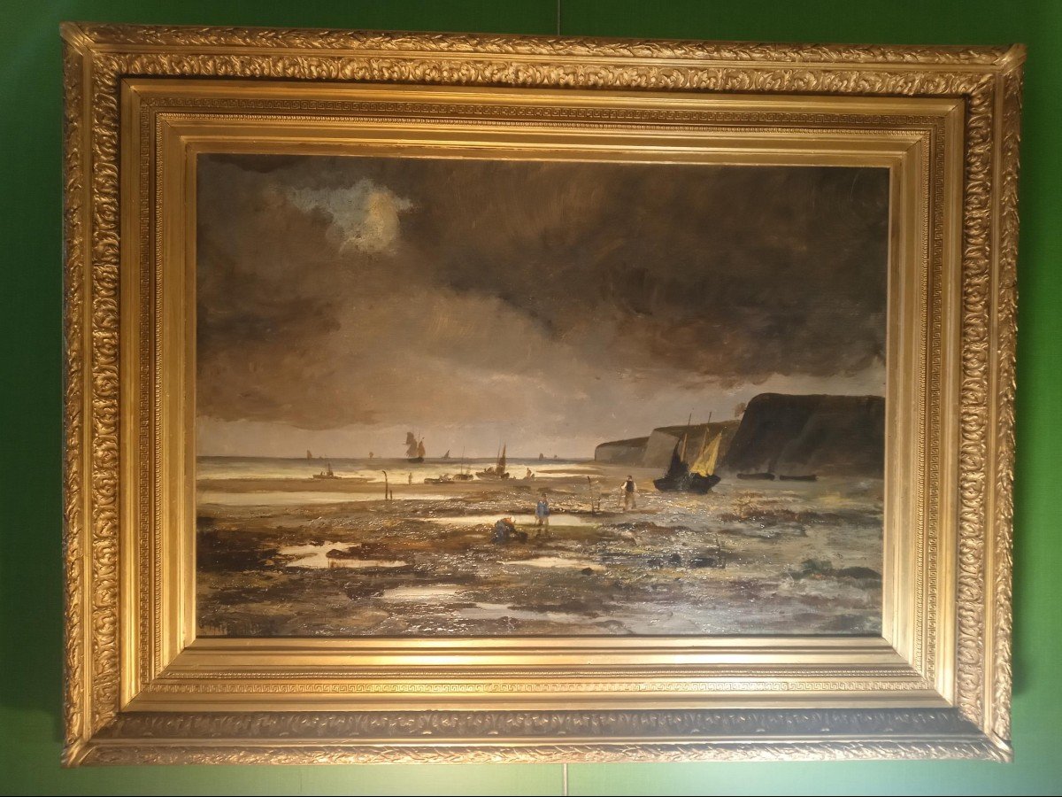 J.meisenberg « scène De Pêche à Pied Sur La Cote D’opale »