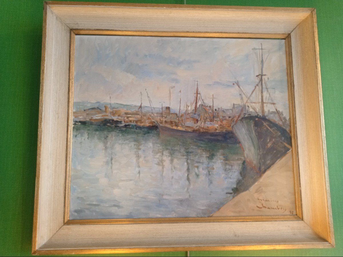 Chambon Marius (1876-1962)   Port De Boulogne / Mer 