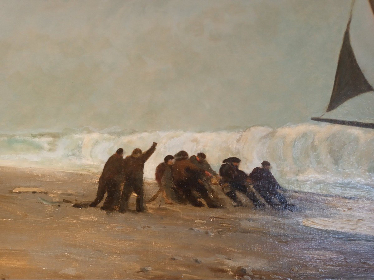 Ricard-cordingley Georges (1873-1939) Grounding Of The Boat-photo-2