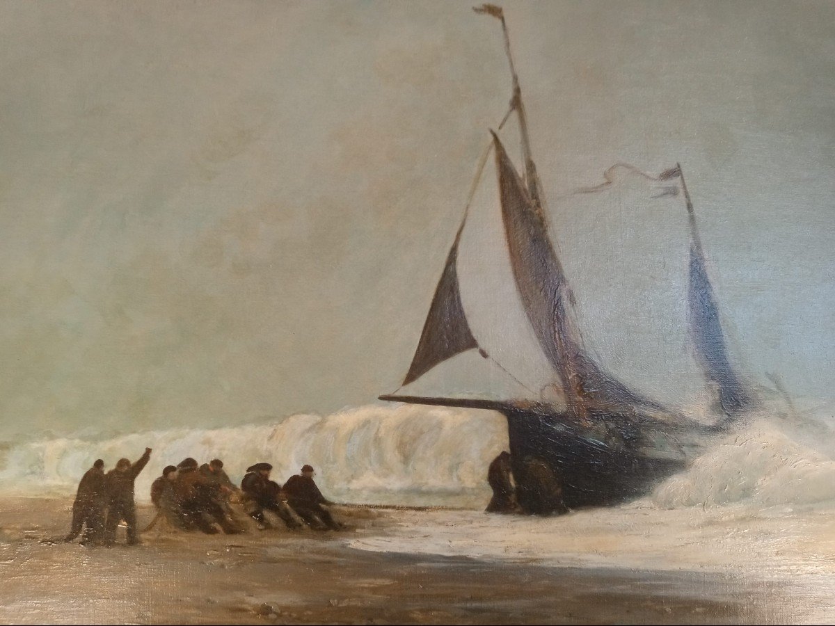 Ricard-cordingley Georges (1873-1939) Grounding Of The Boat-photo-3