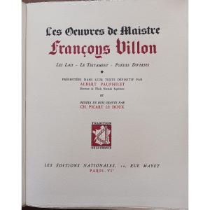 Les Oeuvres  De Maistre  François Villon   1945   60 Euros