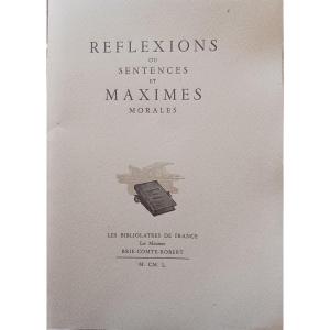 Reflections Or Sentences And Moral Maxims La Rochefoucauld 1950 60 Euros