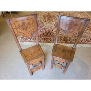 Pair Of 18th Century Swiss Chairs 900 Euros