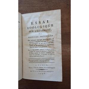 Essai zoologique sur l'Auvergne ou histoire naturelle  par Delarbre  / 1798
