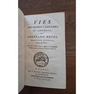 The Lives Of The Great Commanders Of Antiquity By Cornelius Nepos / 1781