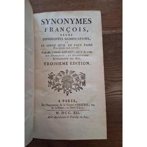 Synonymes Français par l'Abbé Girard / 1741