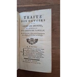 Traité des devoirs des gens du  monde et surtout des chefs de famille par Collet  / 1763 