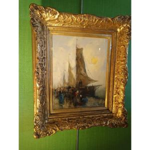 Flasschoen Gustave 1868-1940 , Retour De Pêche Sur La Cote D’opale 