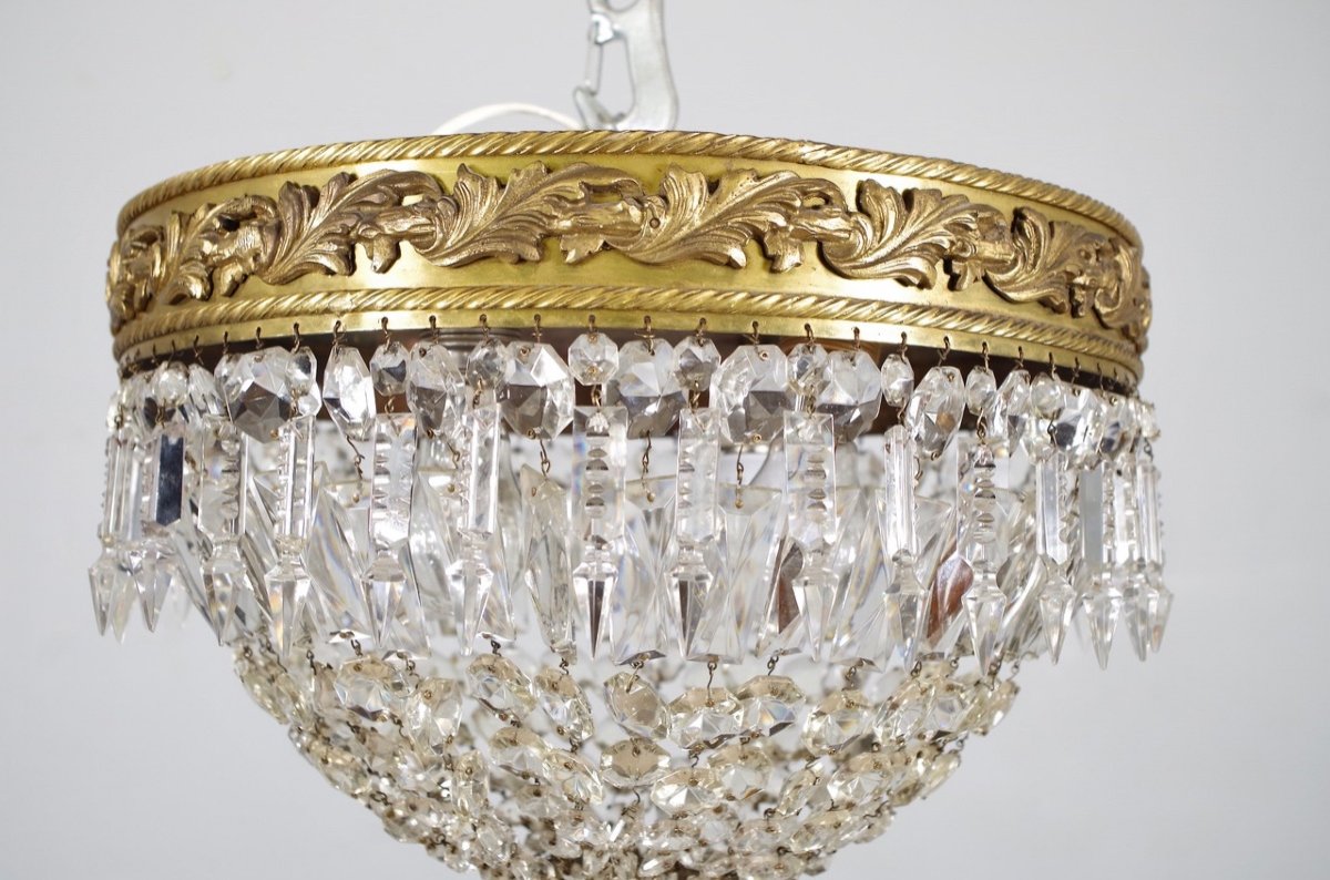 Plafonnier bronze et cristal style Baccarat-photo-2