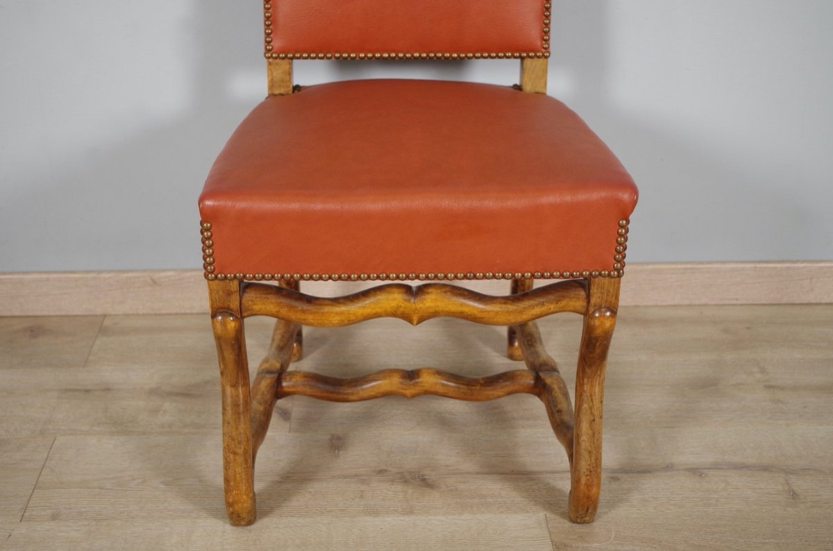 Huit chaises os de mouton style Louis XIII-photo-1
