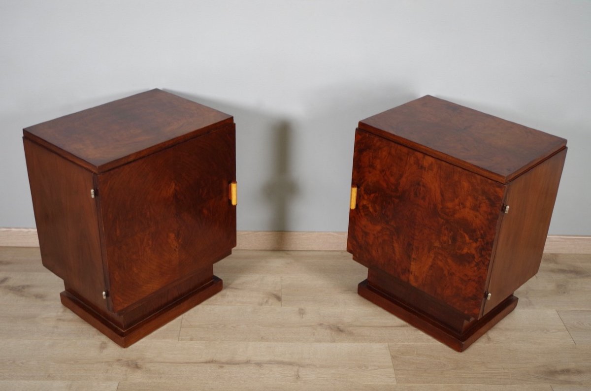 Pair Of Art-deco Bedside Tables-photo-2
