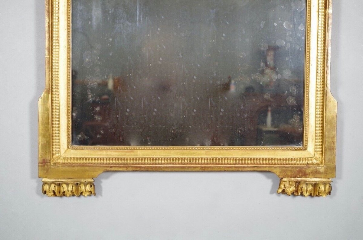 Miroir Louis XVI doré à fronton XVIIIe siècle-photo-4