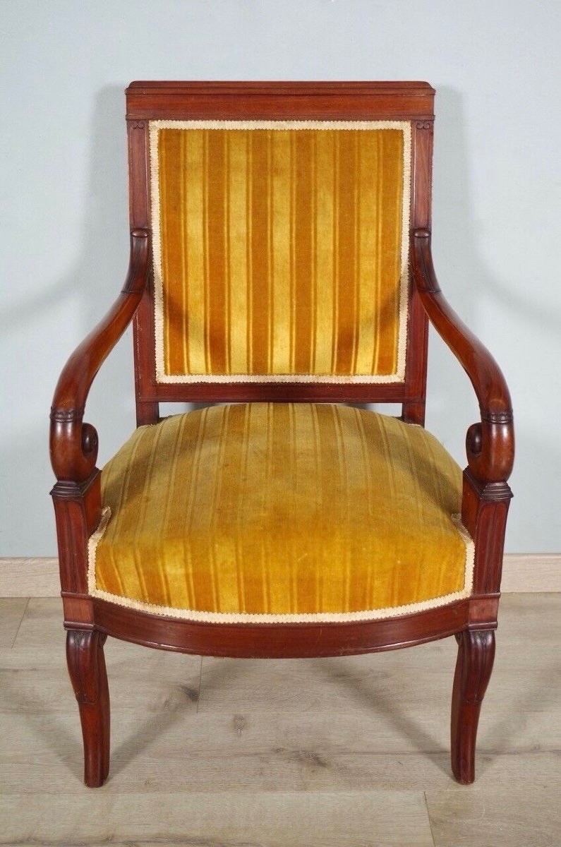 Quatre fauteuils époque Empire-photo-2