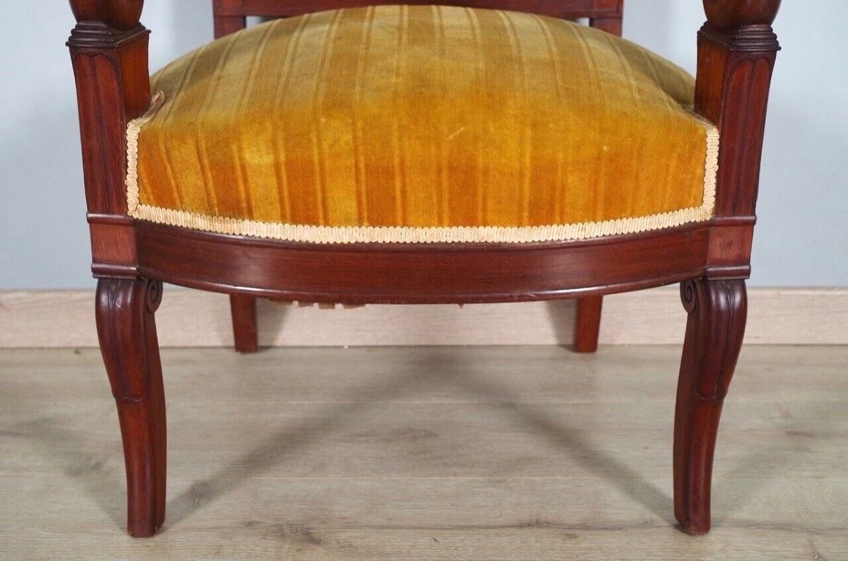 Quatre fauteuils époque Empire-photo-4