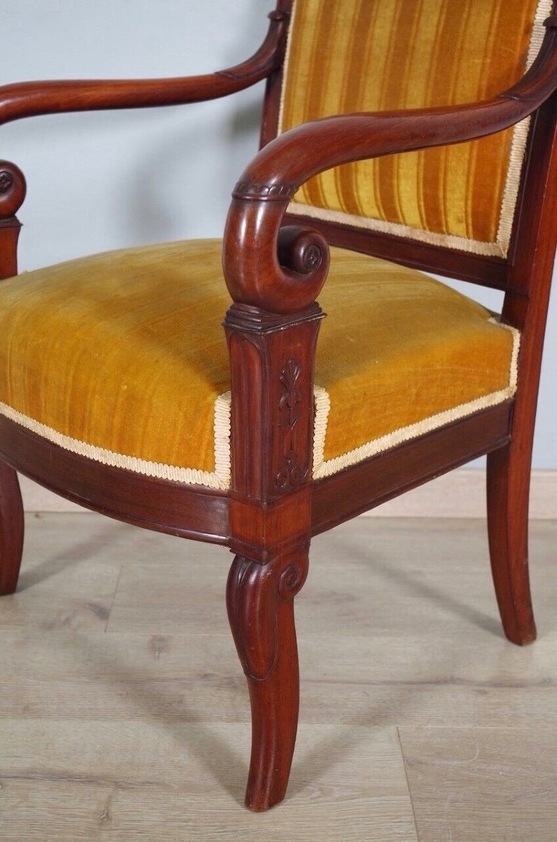 Quatre fauteuils époque Empire-photo-3