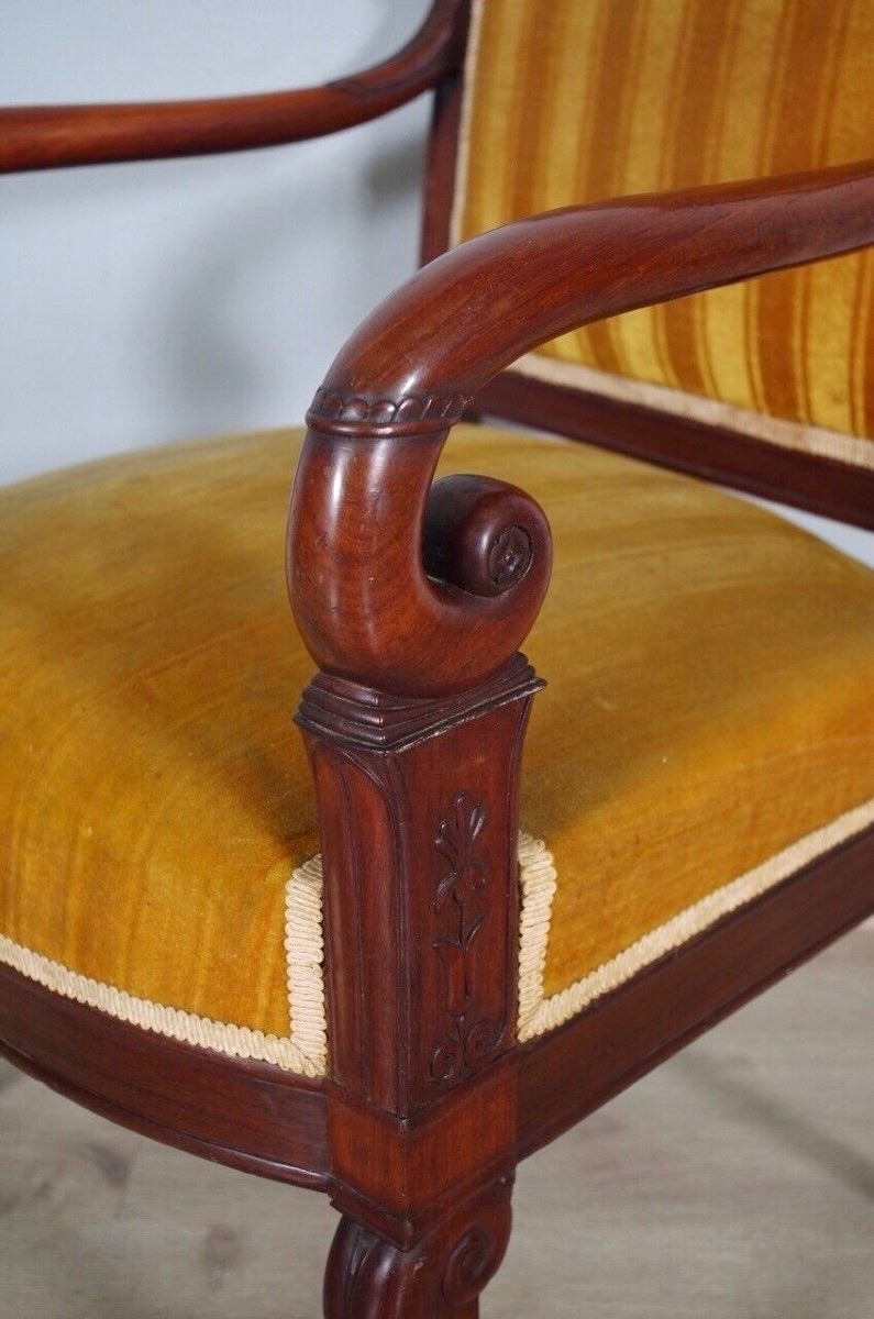 Quatre fauteuils époque Empire-photo-4