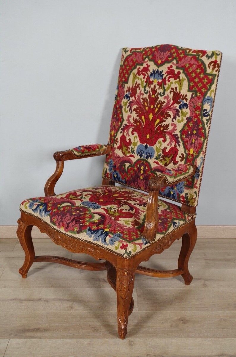 Fauteuil style Régence petit point-photo-1