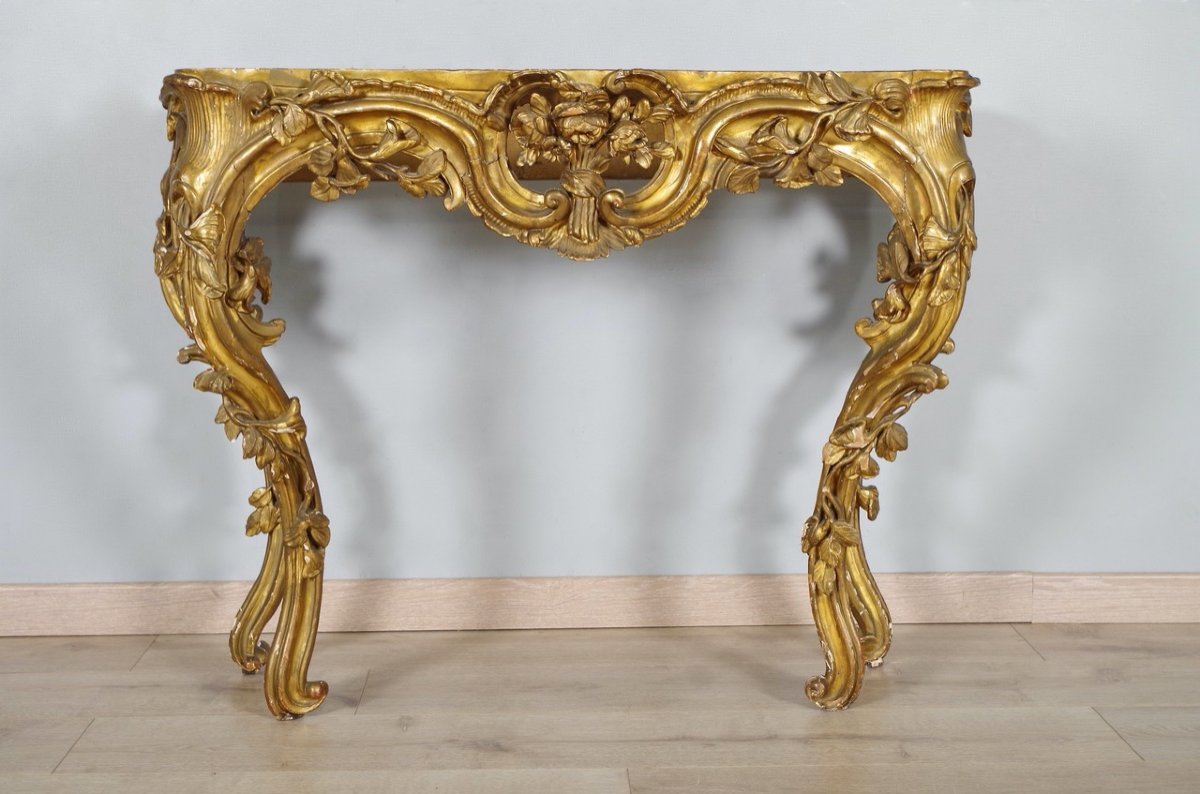 Console dorée époque Louis XV-photo-2