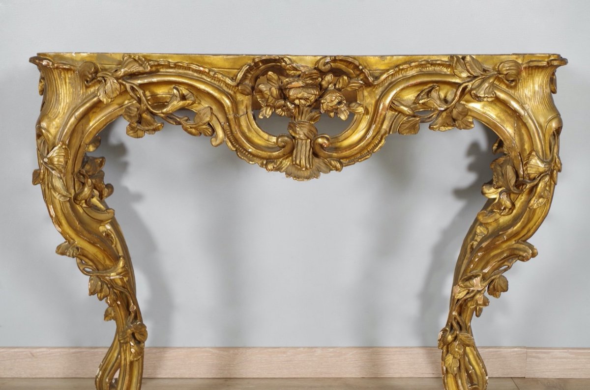 Console dorée époque Louis XV-photo-3