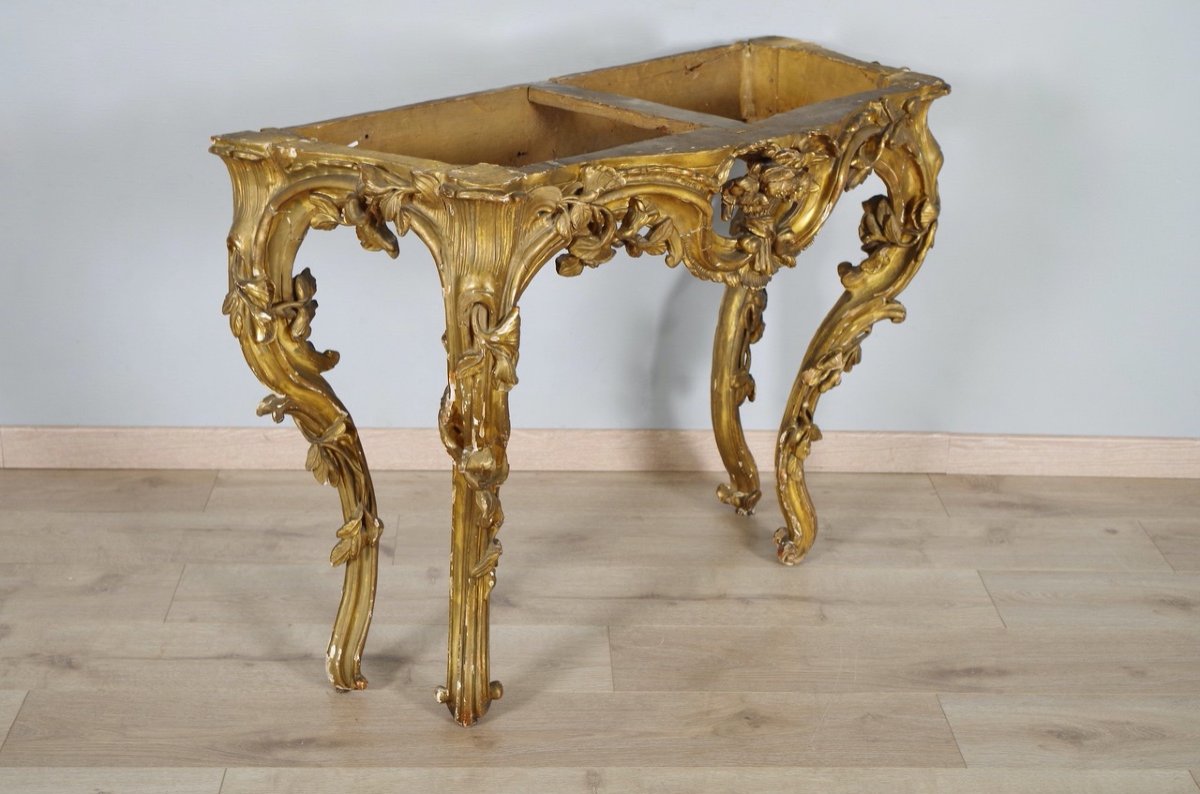 Console dorée époque Louis XV-photo-2